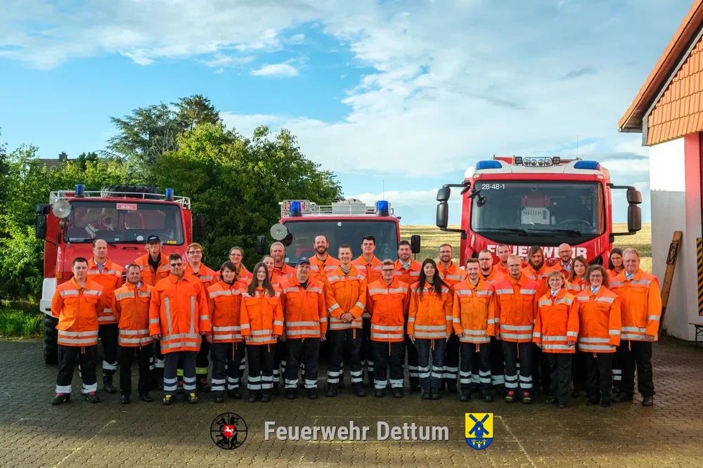 Die Einsatzabteilung (Aktive) der freiwilligen Feuerwehr Dettum